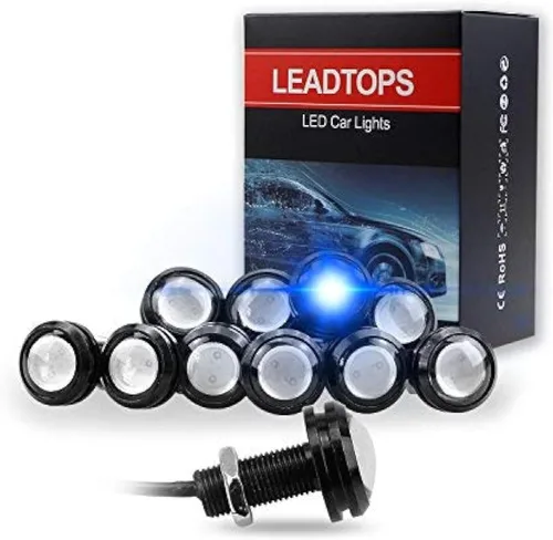 LEADTOPS 10 unidades de 0.709 in 12V Eagle Eye LED antiniebla DRL luz de marcha diurna de respaldo de luces traseras inversas de roca bombilla
