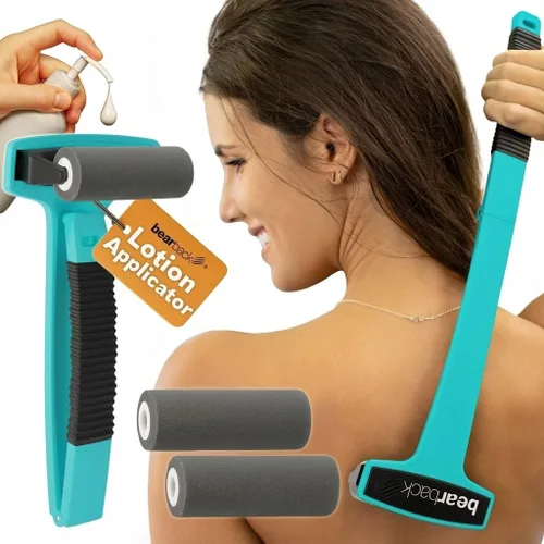 Vista 8 de bearback Aplicador de loción para espalda y cuerpo, mango plegable de largo alcance con rodillos de espuma reutilizables, aplica loción, medicación