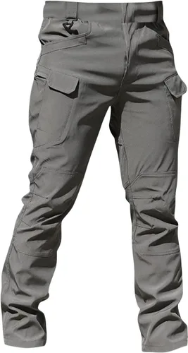 Vista 2 de Cargo Pants for Men Military Fan Elastic Waistband Multi Pockets Lounge Camouflage Work Jeans