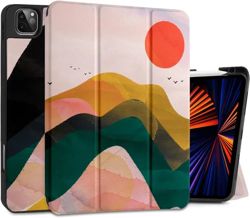 Vista 42 de DONGKE Funda para iPad Pro de 12.9 pulgadas 6ª generación 2022, soporte para lápiz integrado + soporte triple + encendido automático/apagado + funda