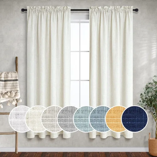 Vista 38 de Mrs.Naturall Cortinas azul marino de 90 pulgadas de largo para sala de estar, juego de 2 paneles con bolsillo para barra, cortinas reductoras