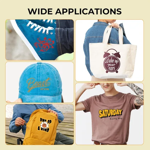 Vista 6 de HTVRONT Vinilo de Transferencia de Calor HTV, Paquete de 18 Unidades Variedad de Vinilo HTV 3-en-1 con Purpurina, Camaleón y Vinilo de PU