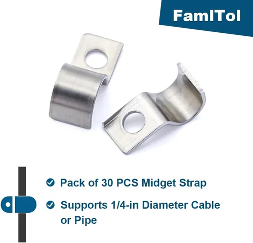 Vista 2 de Abrazaderas de Tubo Mini Unilaterales de Un Agujero, Clips de Accesorios de Conducto Abrazaderas de Sillín Para Organización de Cables y Tubería