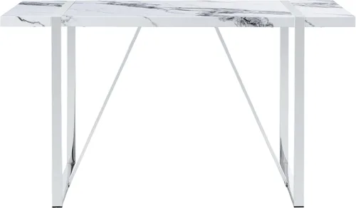 Vista 7 de Dining Table, 55 inch Faux Marble Kitchen Table for 4 People, Rectangular Dinner Table for Dining Room, Home Office, Living Room Furniture, Easy