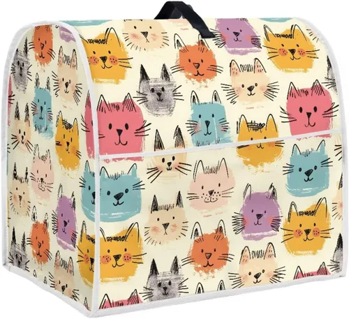 Vista 32 de Birds Flower Pattern Kitchen Aid Mixer Cover, Food Processor Cover with Top Handle and Storage Pocket, Dust Cover for Kitchen Stand Mixer or Coffee