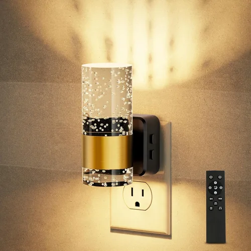 Vista 7 de JandCase Luces nocturnas enchufables a la pared, luces nocturnas LED de luz suave de 3000K, brillo ajustable de 0-100LM, luz nocturna enchufable