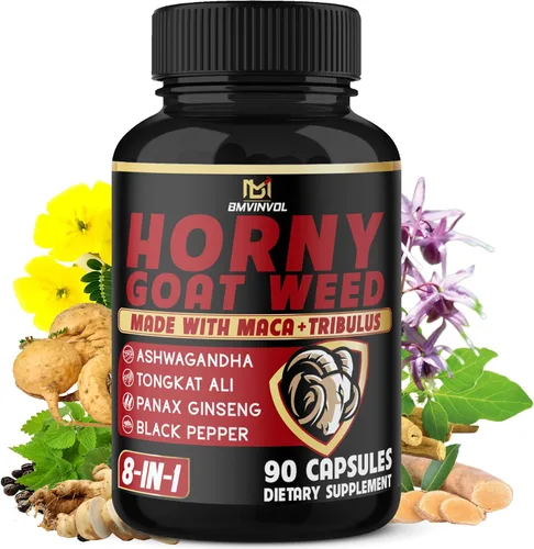 Vista 8 de BMVINVOL Cápsulas de malezas de cabra cachonda con maca, tribulus, ginseng. Ashwagandha, Tongkat Ali, 8 en 1 para apoyar los niveles de energía