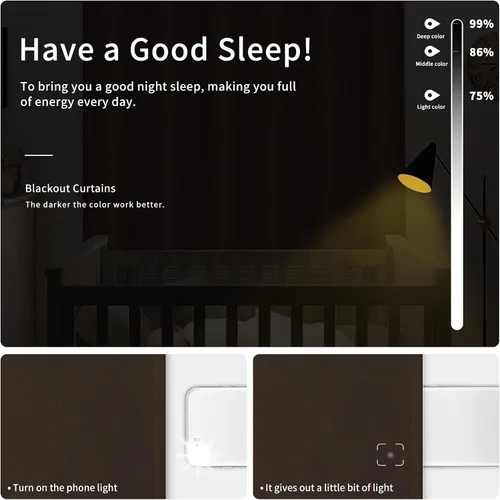 Vista 385 de Easy-Going - Cortinas opacas para dormitorio, aislamiento térmico sólido con ojales, cortinas de ventana para reducción de ruido, cortinas