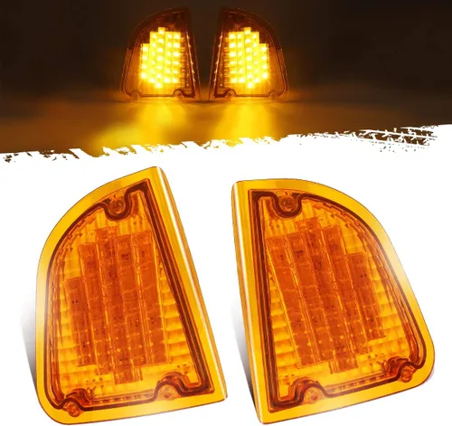 Partsam 29 luces LED ámbar delanteras P/T/C de repuesto para Kenworth T600 T660 K300 T300 T330 luces direccionales delanteras LED y luces de