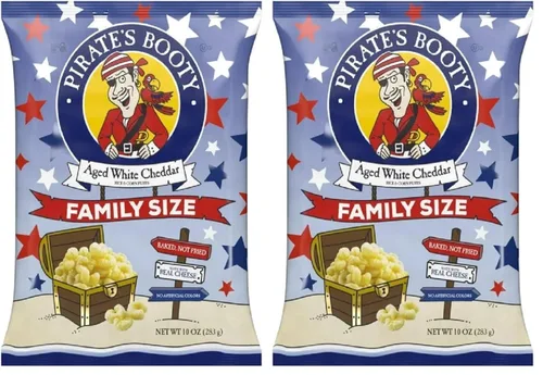 Vista 3 de Pirate's Booty Snack Puffs, Cheddar blanco envejecido, 10 onzas.