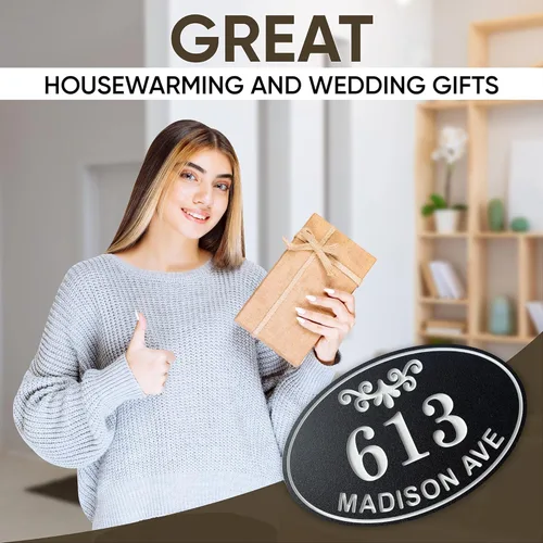 Vista 3 de Carvature - Números de casa y nombre de calle, placa de número de casa, placa de dirección de casa, número de dirección, letrero de número de casa