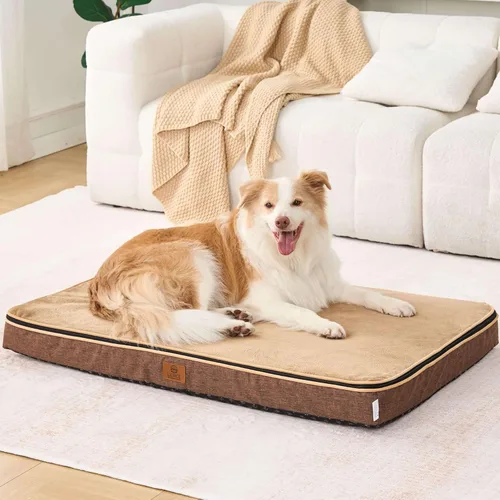 Vista 8 de LIORCE Cama grande para perros de espuma viscoelástica, camas ortopédicas de 4 pulgadas de grosor para perros grandes, cama impermeable para perros
