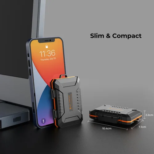 Vista 7 de K&F CONCEPT Estuche de 29 ranuras para tarjetas de memoria, estuche de transporte para tarjetas SD, CF, CFexpress, Micro SD, Nano SIM y Micro SIM