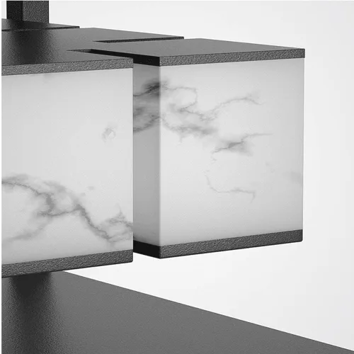 Vista 6 de Luces de poste para exteriores, lámpara de pilar clásica china de imitación de mármol, luz de pilar de puerta de mármol, lámpara de pie de casa