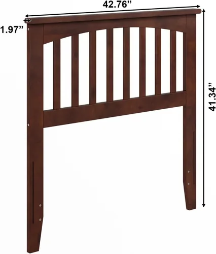 Vista 26 de AFI, Mission - Cabecero de madera maciza individual con cargador acoplable, color gris