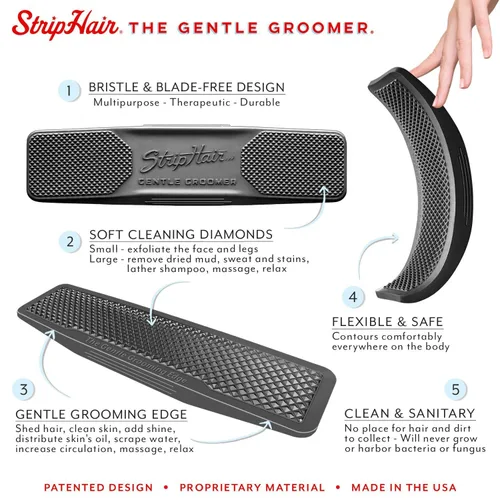 Vista 3 de StripHair Gentle Groomer - Original para caballos perros masaje de aseo 6 en 1
