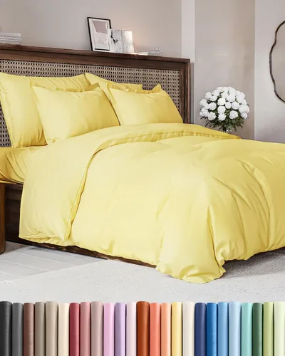 Vista 61 de Juego de funda de edredón tamaño Queen - Funda de edredón extra suave tamaño Queen 90 x 90 con 2 fundas de almohada - Ropa de cama de hotel de lujo