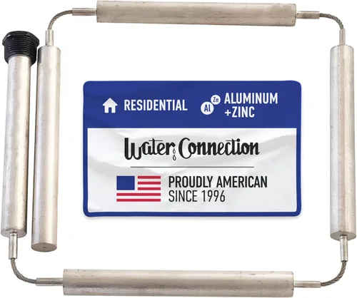 Tubo flexible de aluminio zincado con ánodos y cabeza hexagonal (4/5 x 3/4 x 44 pulgadas) - Elimina el olor a huevo podrido en el agua