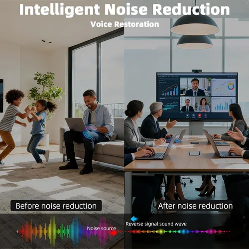 Vista 6 de Micrófono USB para PC y portátil, mini micrófono USB Plug and Play para llamadas de voz claras, micrófono pequeño externo para reuniones de zoom