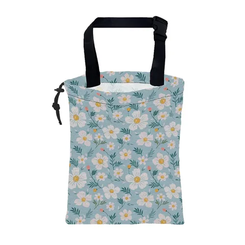 Vista 20 de Bolsa de basura para automóvil, diseño retro abstracto de flores groovy con cordón para colgar y bolsa de almacenamiento con hebilla ajustable, cubo
