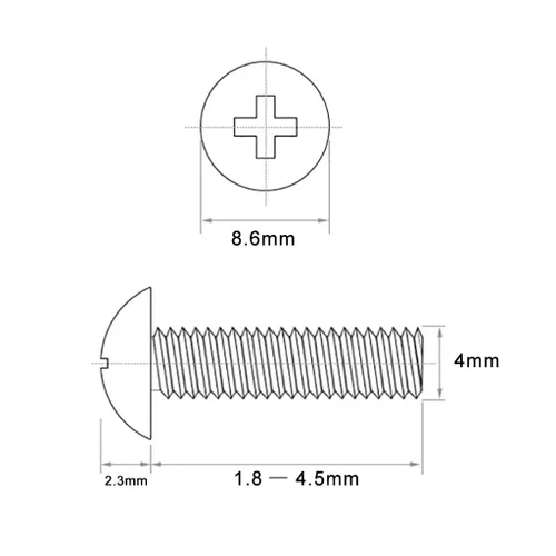 Vista 27 de Tornillos métricos de 0.157 in, 230 tornillos cortos M4 x 0.630 in de longitud, tornillos de cabeza Phillips de 0.630 in para manija de cajón