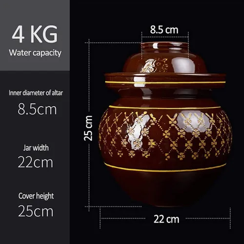 Vista 6 de Jingdezhen Tarro de encurtido de porcelana china tradicional, olla de fermentación de cerámica para decapado, tarro de fermentación con sello