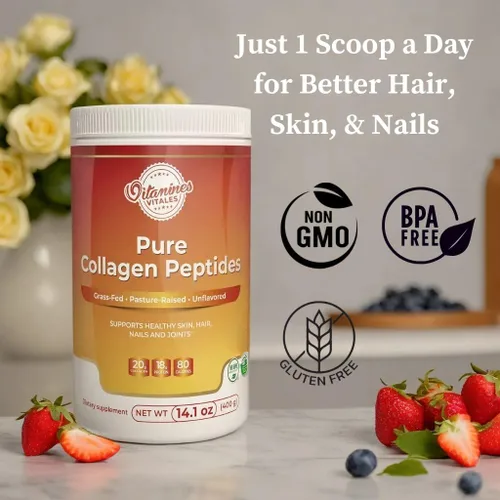 Vista 2 de Péptidos de colágeno puro: polvo de colágeno hidrolizado alimentado con pasto