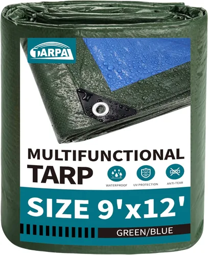 Vista 70 de TARPAL Lona azul de 6 x 6 pies, impermeable de 5 mil lonas pequeñas, cubierta protectora multiusos, cubierta de lona de polietileno para leña
