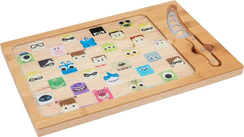 Vista 6 de PICNIC TIME Disney Mickey Mouse Icon - Juego de tabla de queso y cuchillos, bandeja para servir charcutería, vidrio templado extraíble, diseño