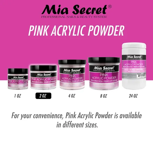 Vista 2 de Mia Secret Professional - Sistema de uñas acrílicas, polvo acrílico rosa, 2 onzas