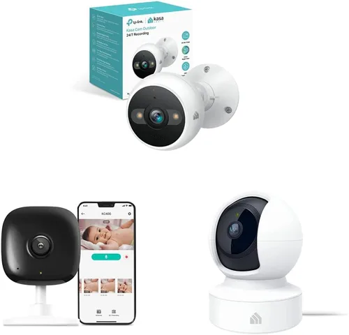 Kasa 4MP 2K cámara de seguridad al aire libre con cable con cámara de seguridad interior Kasa 2K QHD Pan/Tilt