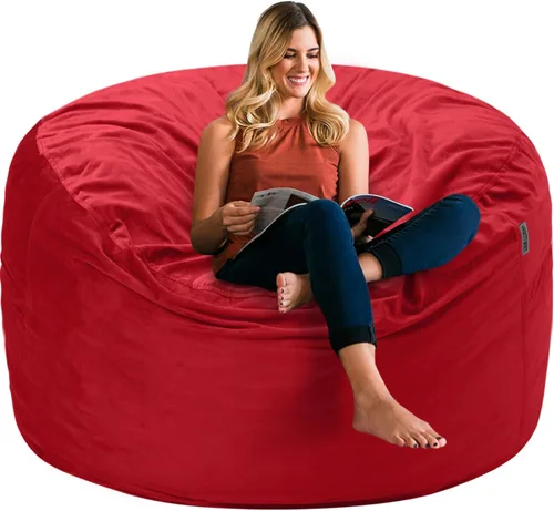 Vista 47 de HABUTWAY Silla de Puf de 2 Pies, Puf de 2' de Sillones Pequeños con Relleno, Silla de Puf en Forma de Lágrima de Terciopelo Ultra Suave con Funda