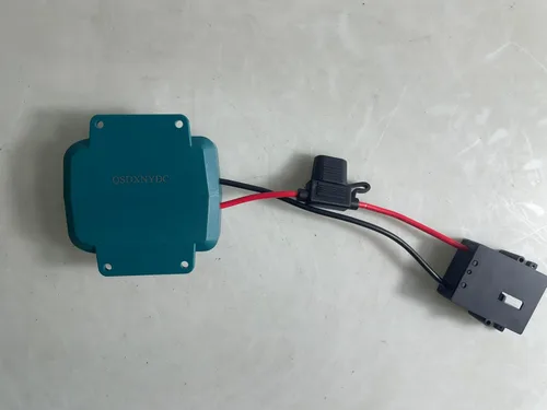 Vista 7 de Adaptador de corriente para ruedas de batería Makita 18V LXT con conector de arnés de cables y portafusibles compatible con ruedas de batería de 12