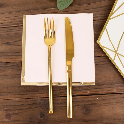 Vista 122 de Efavormart 50 Pack Servilletas de papel para fiestas de 2 capas suaves verde oliva con borde dorado de oro, servilletas para cenas, cócteles
