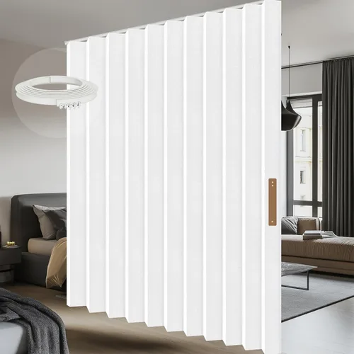 Vista 16 de Cortinas 100% opacas para puertas corredizas de cristal, cortinas extra anchas para puerta corrediza de patio, incluyen riel de cortina de techo