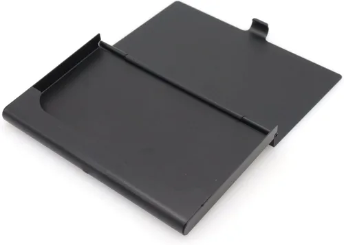 Vista 5 de Paquete de 2 tarjeteros de metal negro, funda para tarjetas de visita de aleación de aluminio, funda abatible de bolsillo delgado, tarjetero