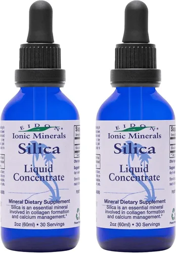 Eidon Concentrado mineral de sílice líquida, suplemento de sílice para cabello, piel y uñas, gotas de sílice para apoyar la producción de colágeno,