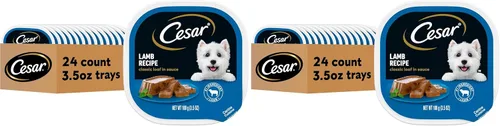 Vista 26 de CESAR Wet Dog Food Classic Loaf - Comida para perros en salsa de pollo y ternera, (24) 3.5 onzas bandejas fáciles de abrir