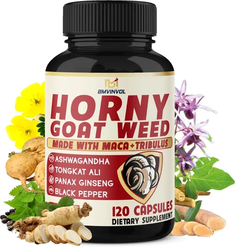 Vista 10 de BMVINVOL Cápsulas de malezas de cabra cachonda con maca, tribulus, ginseng. Ashwagandha, Tongkat Ali, 8 en 1 para apoyar los niveles de energía