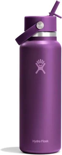 Vista 101 de Hydro Flask Botella de agua – Acero inoxidable aislado – Tapa flexible con popote de boca ancha, antiderrames, a prueba de fugas y recargable