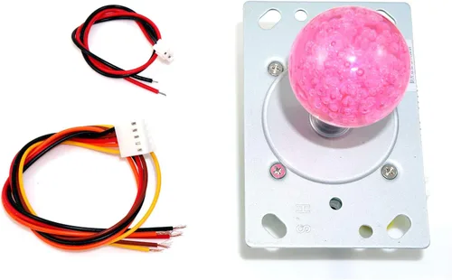 Vista 2 de Joystick LED Illluminated de 2-4-8 vías con tapa de bola LED rosa