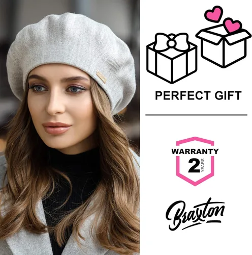 Vista 7 de Braxton Tan - Boinas de punto marrón de lana con forro cálido sombrero de París francés para mujer Café Light Coffee