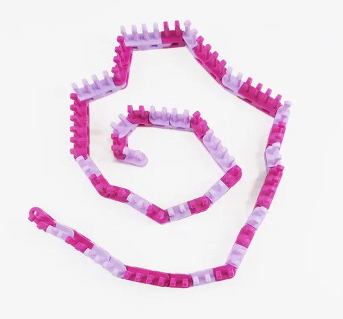 Vista 8 de Authentic Knitting Board Flexee Loom Links Skinny, calibre pequeño, para hilo fino, 48 eslabones, 96 clavijas