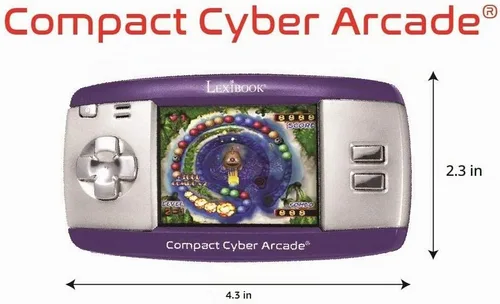 Vista 2 de Consola de juegos portátil compacta Cyber Arcade, 250 juegos, LCD, púrpura, JL2375PR