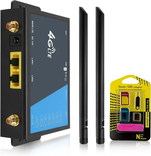 Enrutador 4G LTE [versión de antenas desmontables], módem con ranura para tarjeta SIM desbloqueada, soporte de hotspot móvil AT&T y T-Mobile,