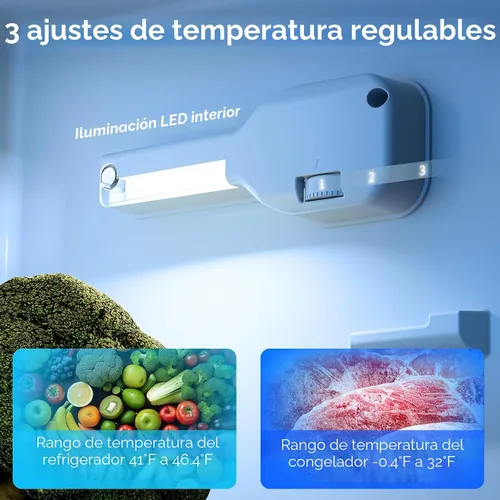 Vista 4 de [Usado] Electactic Mini refrigerador de 3.2 pies cúbicos con congelador para Gris
