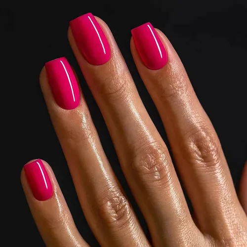 Vista 7 de 24 uñas acrílicas medianas a presión con forma cuadrada, uñas acrílicas de color puro, uñas con pegamento de cobertura completa, uñas postizas