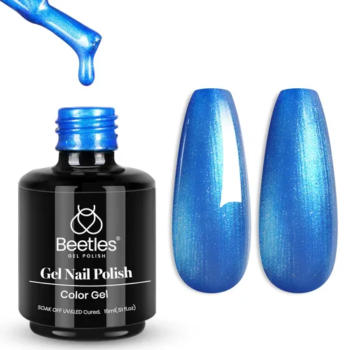 Vista 87 de Beetles - Esmalte de uñas de gel blanco perla, 0.5 onzas líquidas, color blanco perla, brillante, sirena, concha nacarada, esmalte de uñas de gel