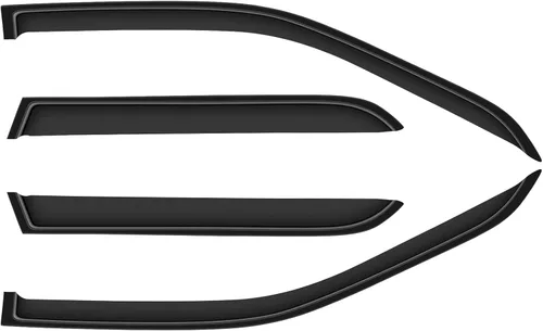 ECCPP Ventvisor - Deflector de ventana lateral, 4 piezas con cinta en el exterior, estilo de montaje exterior, protección contra la lluvia, para
