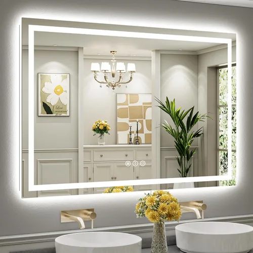 Vista 14 de Briivue Espejo de baño LED de 20 x 28 pulgadas con luces, retroiluminado y frontal iluminado, espejo de tocador de baño con luz antiniebla